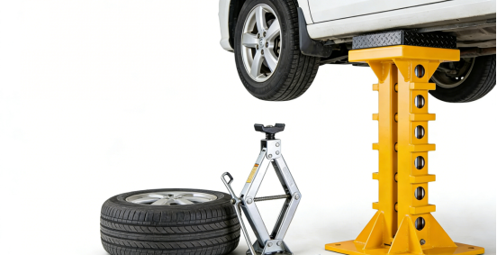 When the jack stand is stably supporting the car...
