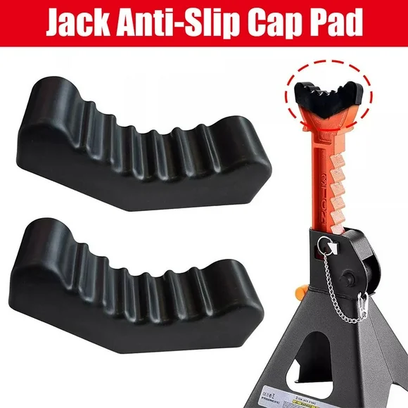 Black anti-slip cap pads designed for use on top of jack stands.